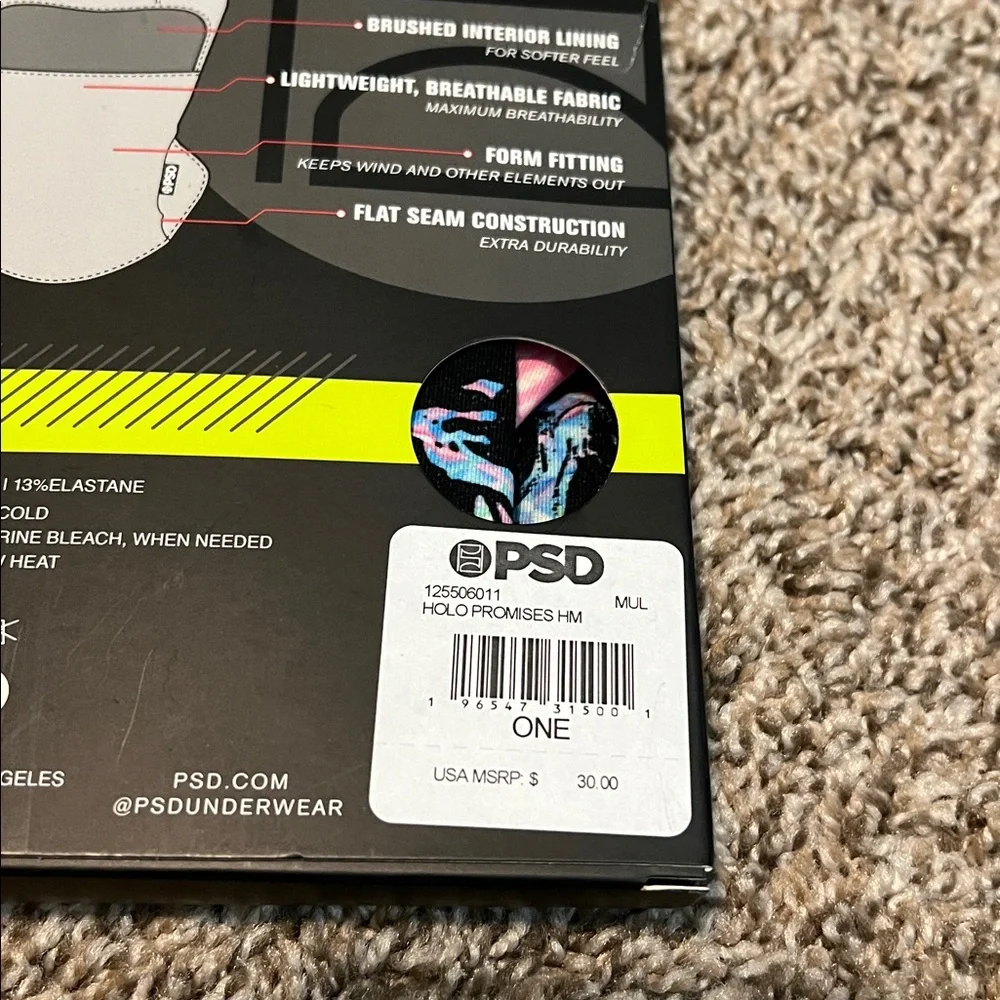 PSD Pink and Black Hooded Mask with Graphic Design